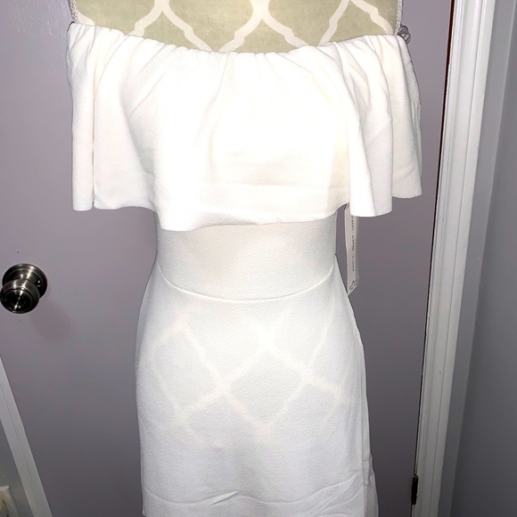 Cream Off-Shoulder Mini Dress - Picture 1 of 1